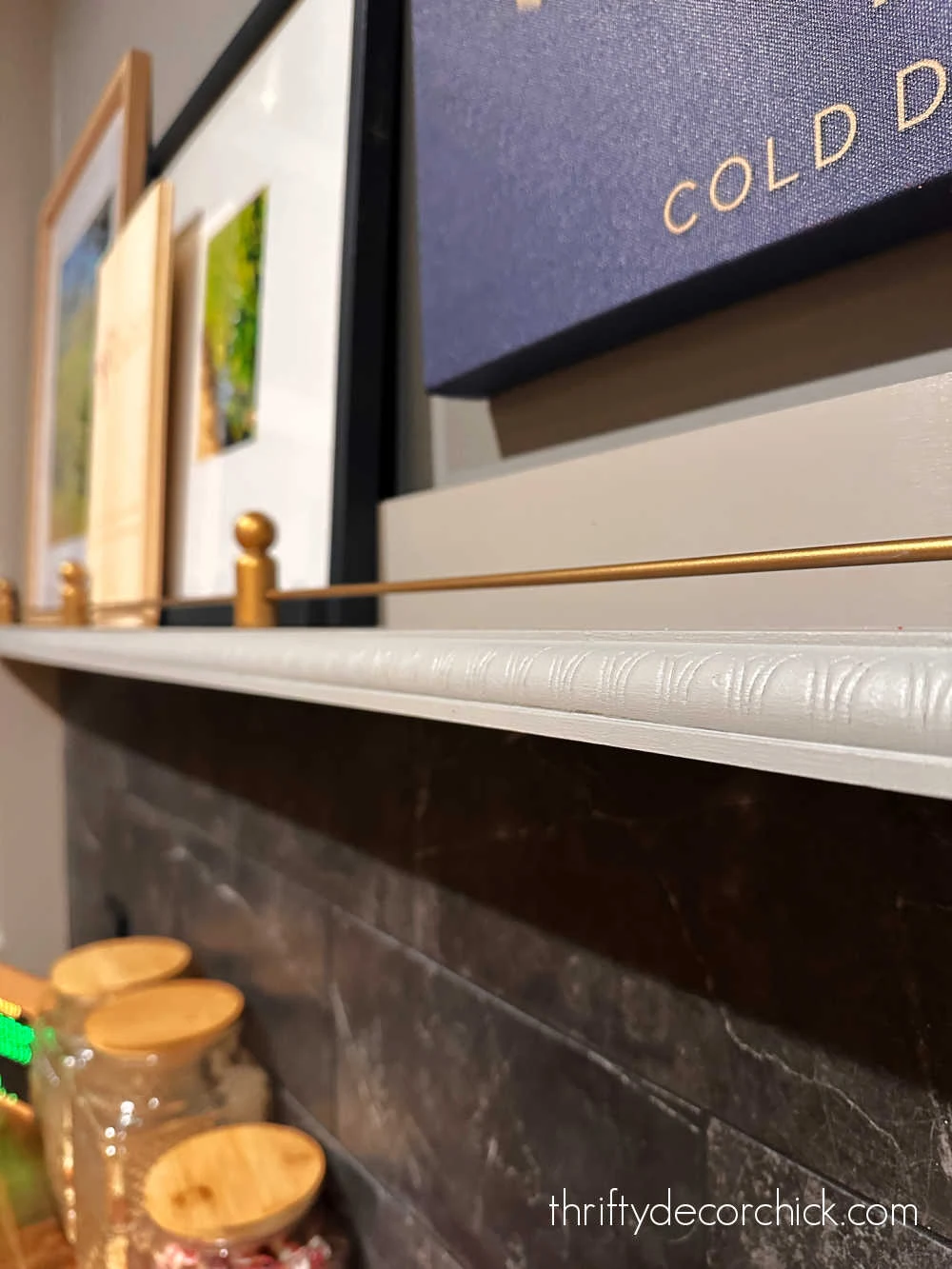detailed trim molding along shelf